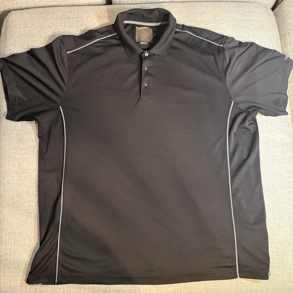 Greg Norman Shark Golf Polo Shirt Mens XXL Black Play Dry Performance
